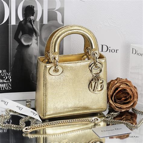 gold lady dior mini|Lady Dior small price.